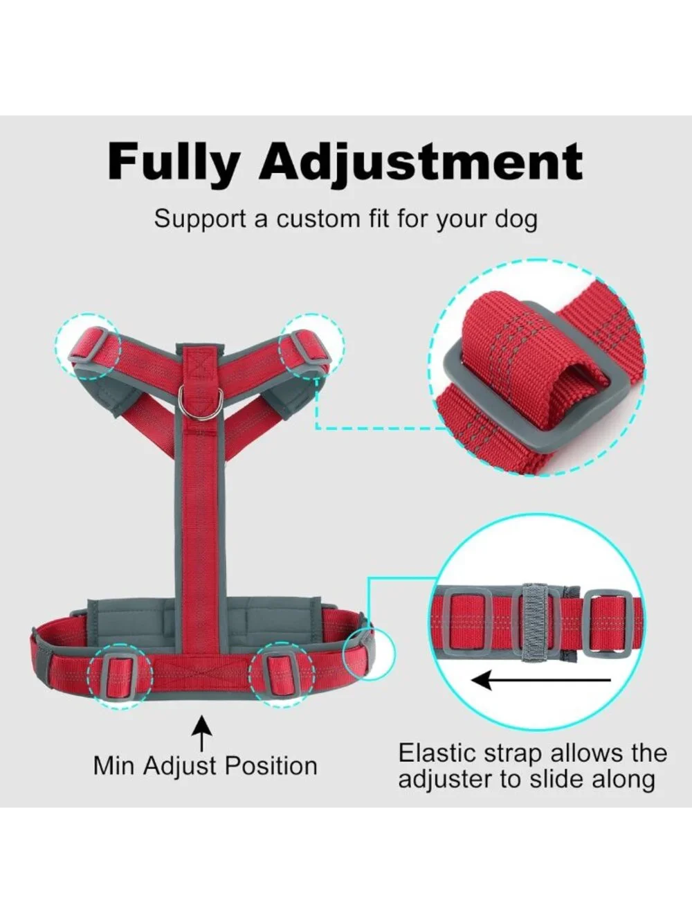 Adjustable No Pull Dog Harness | Soft Padded, Reflective, Heavy Duty for